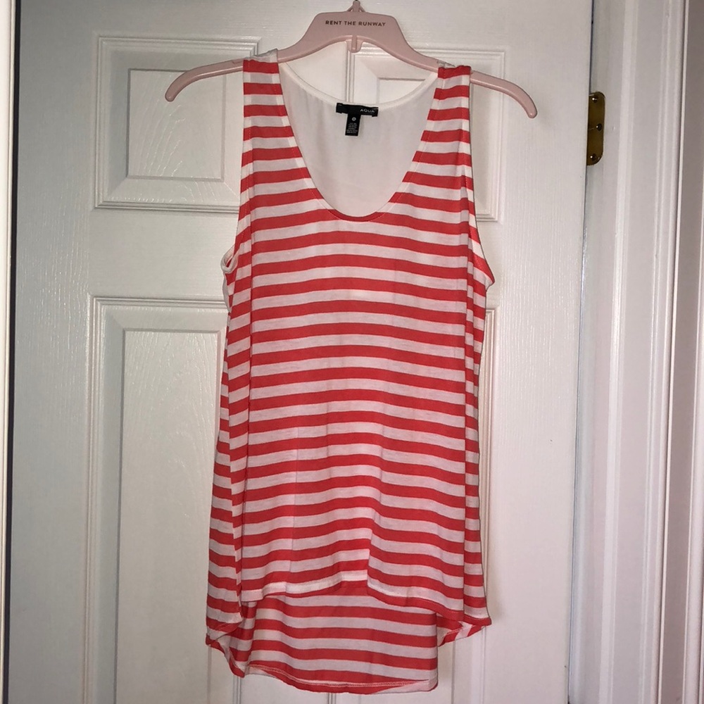 Aqua striped tank top